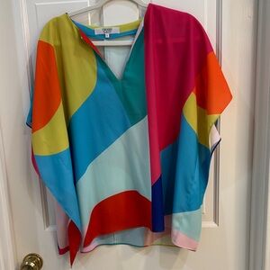 CROSBY by Mollie Burch Multicolor Abstract V-Neck Tunic